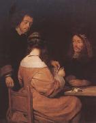 TERBORCH, Gerard The Card-Players (mk08) oil on canvas